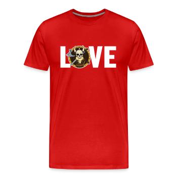 LARP Liebe LARPing Rüstung Waffen Charakter LARP - Männer Premium Bio T-Shirt - Rot - Vorne - Damien (186cm)