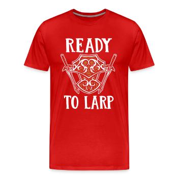 Bereit zum LARP LARPing Rüstung Waffen Charakter LARP - Männer Premium Bio T-Shirt - Rot - Vorne - Damien (186cm)