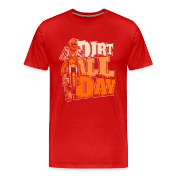 Dirt All Day Racing Supermoto Motorcycle Riders - Men's Premium Organic T-Shirt - red - Front - Damien (186cm)