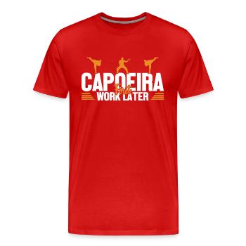 Capoeira erstes Werk, später Capoeirista Ginga Tanz - Männer Premium Bio T-Shirt - Rot - Vorne - Damien (186cm)