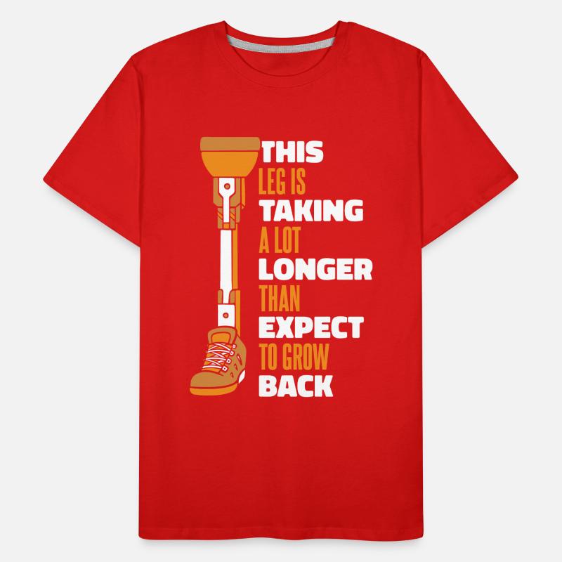 La jambe prend plus de temps à repousser la jambe de l’utilisateur T-shirt bio Premium Homme