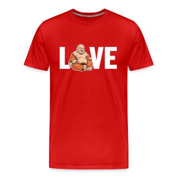 Bouddhisme Amour Bouddhiste Statue Symbole Prêtre - T-shirt bio Premium Homme - rouge - Devant - Damien (186cm)