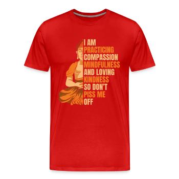 Mitgefühl Achtsamkeit Liebende Güte Buddhistisch - Männer Premium Bio T-Shirt - Rot - Vorne - Damien (186cm)