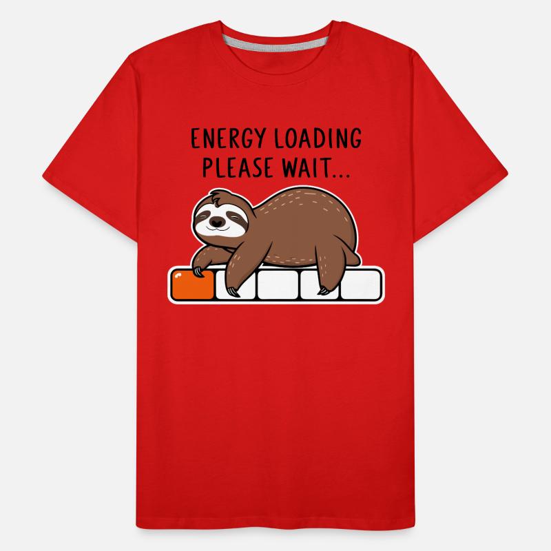 Faultier Energy Loading Please Wait Männer Premium Bio T-Shirt