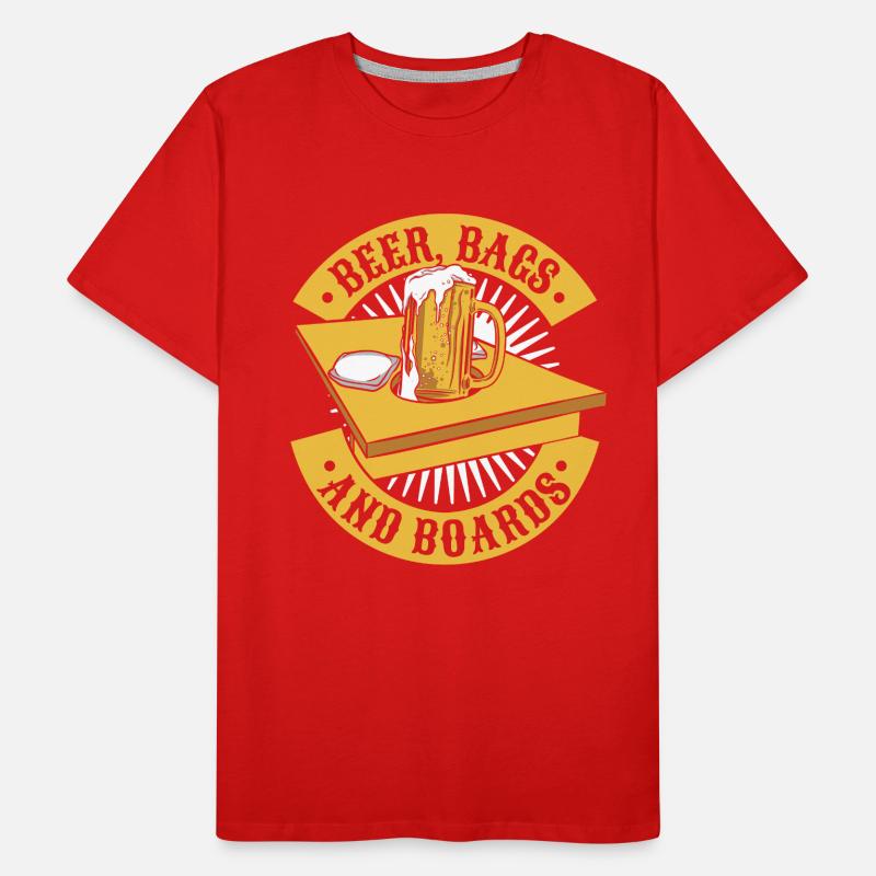 Sacs Et Planches De Bière Sacs De Haricots Plateaux De Jeu Cornhole T-shirt bio Premium Homme