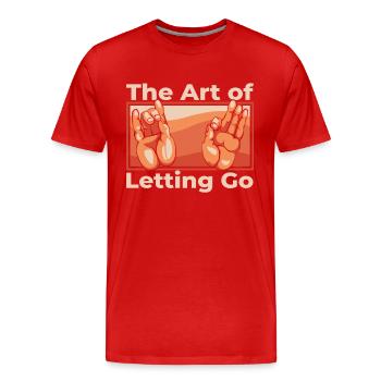 L’art de lâcher prise Symbole de la statue bouddhiste - T-shirt bio Premium Homme - rouge - Devant - Damien (186cm)