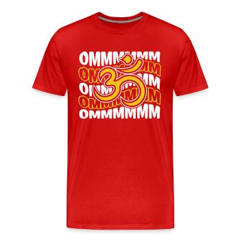 Ommmm Symbole Bouddhiste Statue Prêtre Bouddhisme - T-shirt bio Premium Homme - rouge - Devant - Damien (186cm)