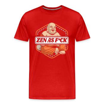 Zen As Fuck Buddhist Symbol Statue Priester Buddhismus - Männer Premium Bio T-Shirt - Rot - Vorne - Damien (186cm)