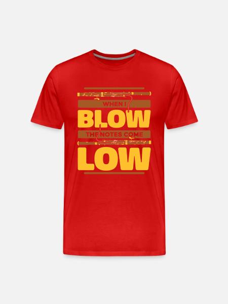 When I Blow The Notes Come Low Aerophone Music - Men's Premium Organic T-Shirt - red