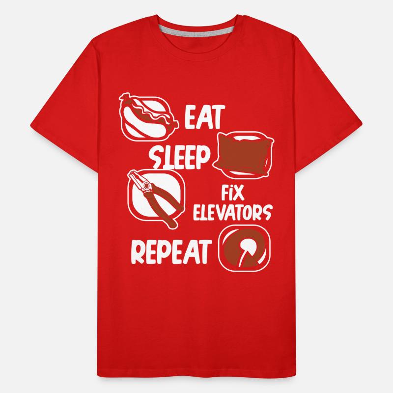 Eat Sleep Fix Elevators Repeat Technician Men's Premium Organic T-Shirt