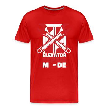 Mode de réparation d’ascenseur sur l’ascenseur de l’inspecteur de réparation - T-shirt bio Premium Homme - rouge - Devant - Damien (186cm)