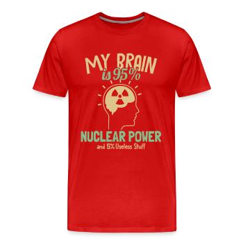 Mein Gehirn besteht zu 95% aus Atomkraft Uran Atomkraft - Männer Premium Bio T-Shirt - Rot - Vorne - Damien (186cm)