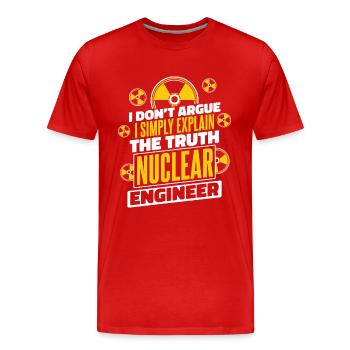 Ich erkläre einfach die Wahrheit Energie Uran Atomkraft - Männer Premium Bio T-Shirt - Rot - Vorne - Damien (186cm)