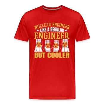 Wie ein normaler Ingenieur, aber mit kühlerer Energie, Kernenergie - Männer Premium Bio T-Shirt - Rot - Vorne - Damien (186cm)
