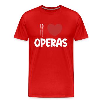 J’aime Opéras Opéra Ténor Chanteur Chanteur - T-shirt bio Premium Homme - rouge - Devant - Damien (186cm)