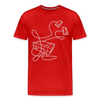 NES Console - Men's Premium Organic T-Shirt - red - Front - Damien (186cm)