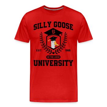 Silly Goose University Silly Goose University Meme - Men's Premium Organic T-Shirt - red - Front - Damien (186cm)