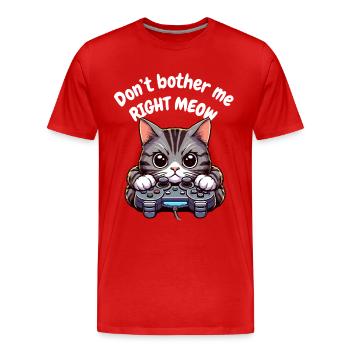 Video Game Katze Controller Gamer Zocken PC Lustig - Männer Premium Bio T-Shirt - Rot - Vorne - Damien (186cm)