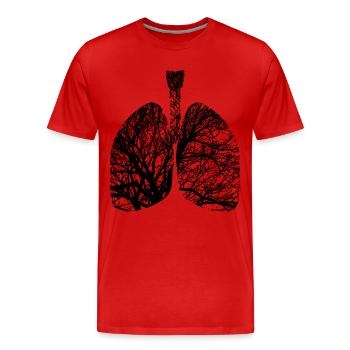 Natur Lunge Baum - Männer Premium Bio T-Shirt - Rot - Vorne - Damien (186cm)