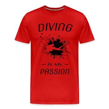 diving is my passion - Männer Premium Bio T-Shirt - Rot - Vorne - Damien (186cm)