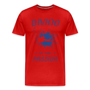Diving - Männer Premium Bio T-Shirt - Rot - Vorne - Damien (186cm)