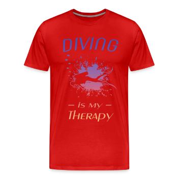 diving - Männer Premium Bio T-Shirt - Rot - Vorne - Damien (186cm)