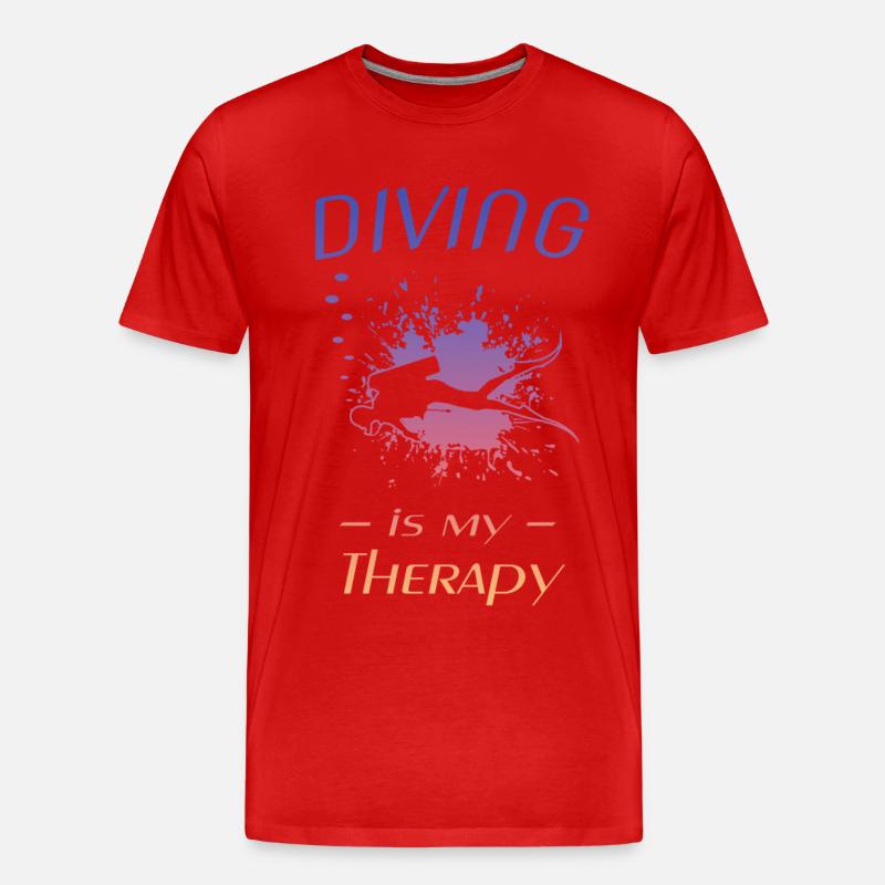 diving - Männer Premium Bio T-Shirt - Rot