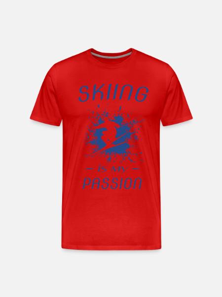 skiing - Männer Premium Bio T-Shirt - Rot