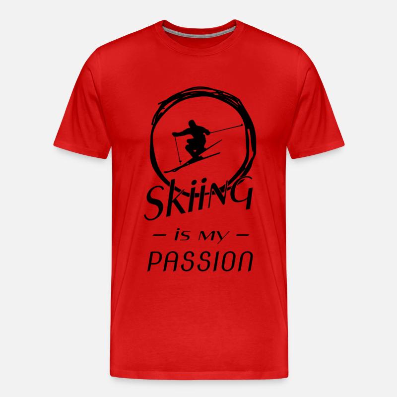 Skiing - Männer Premium Bio T-Shirt - Rot