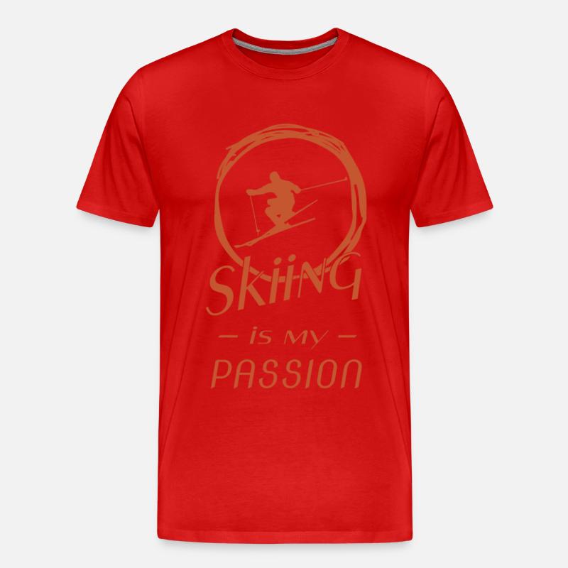 Skiing - Männer Premium Bio T-Shirt - Rot