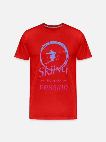 skiing is my passion - Männer Premium Bio T-Shirt - Rot