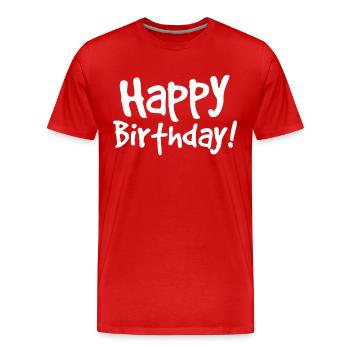 joyeux anniversaire - T-shirt bio Premium Homme - rouge - Devant - Damien (186cm)