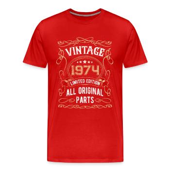 Jahrgang 1974 Geburtstag Geschenk 48 Jahre - Männer Premium Bio T-Shirt - Rot - Vorne - Damien (186cm)