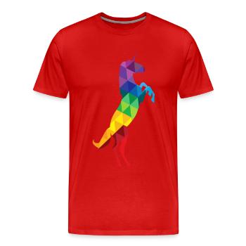 Polygon rainbow unicorn, unicorn, unicorn, - Men's Premium Organic T-Shirt - red - Front - Damien (186cm)