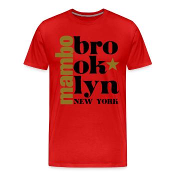 Mambo brooklyn NY - Salsa Dance Shirt - Männer Premium Bio T-Shirt - Rot - Vorne - Damien (186cm)