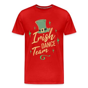 Irish Dance Team - Men's Premium Organic T-Shirt - red - Front - Damien (186cm)