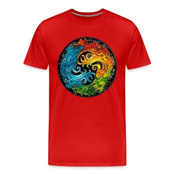 Les éléments - T-shirt bio Premium Homme - rouge - Devant - Damien (186cm)