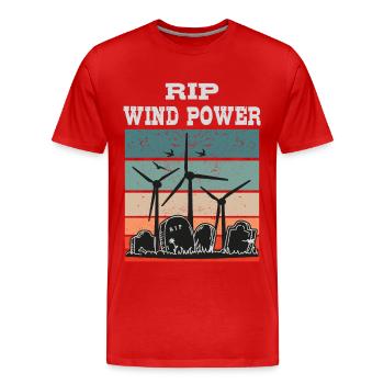 L’énergie éolienne RIP, non à l’énergie éolienne - T-shirt bio Premium Homme - rouge - Devant - Damien (186cm)