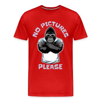 Pas de photos s’il vous plaît - T-shirt bio Premium Homme - rouge - Devant - Damien (186cm)