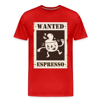 Gesucht Espresso - Männer Premium Bio T-Shirt - Rot - Vorne - Damien (186cm)
