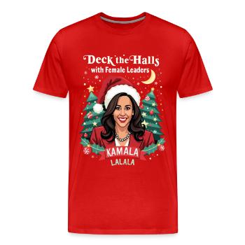Kamala LALALA Female Leaders 2024 Elections - Men's Premium Organic T-Shirt - red - Front - Damien (186cm)