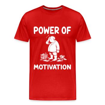 Power of Motivation – Motivational Design with Humor - Men's Premium Organic T-Shirt - red - Front - Damien (186cm)