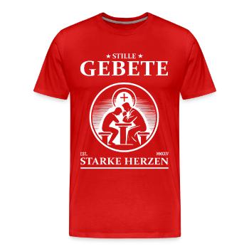 Seelsorge – Stille Gebete, starke Herzen - Männer Premium Bio T-Shirt - Rot - Vorne - Damien (186cm)