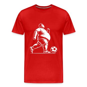 Footballer with gut and feel for the ball - Men's Premium Organic T-Shirt - red - Front - Damien (186cm)