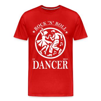 Rock’n’Roll Dancer Vintage Design - Männer Premium Bio T-Shirt - Rot - Vorne - Damien (186cm)