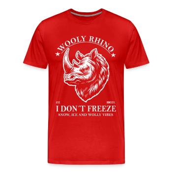 Wollnashorn - Ich friere nicht und Eiszeit Design - Männer Premium Bio T-Shirt - Rot - Vorne - Damien (186cm)