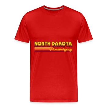 cool North Dakota USA states design - Men's Premium Organic T-Shirt - red - Front - Damien (186cm)