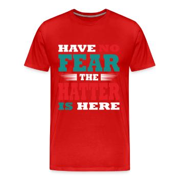 N’ayez crainte, le Hutmacher est là Tenue - T-shirt bio Premium Homme - rouge - Devant - Damien (186cm)