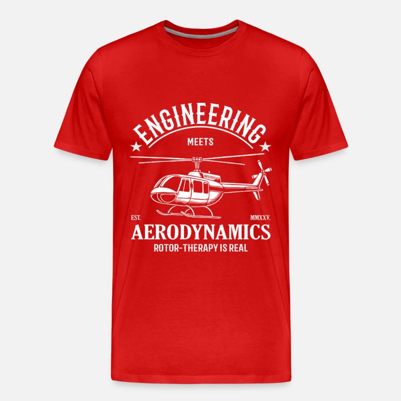 Hubschrauber – Engineering meets Aerodynamics - Männer Premium Bio T-Shirt - Rot