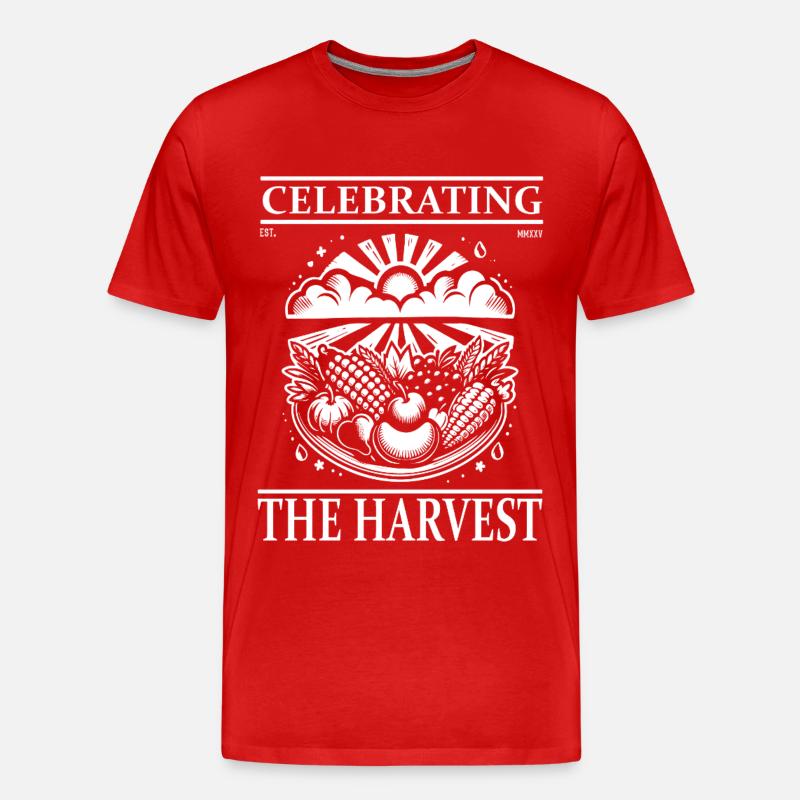 Erntedank Design – Celebrating the Harvest - Männer Premium Bio T-Shirt - Rot